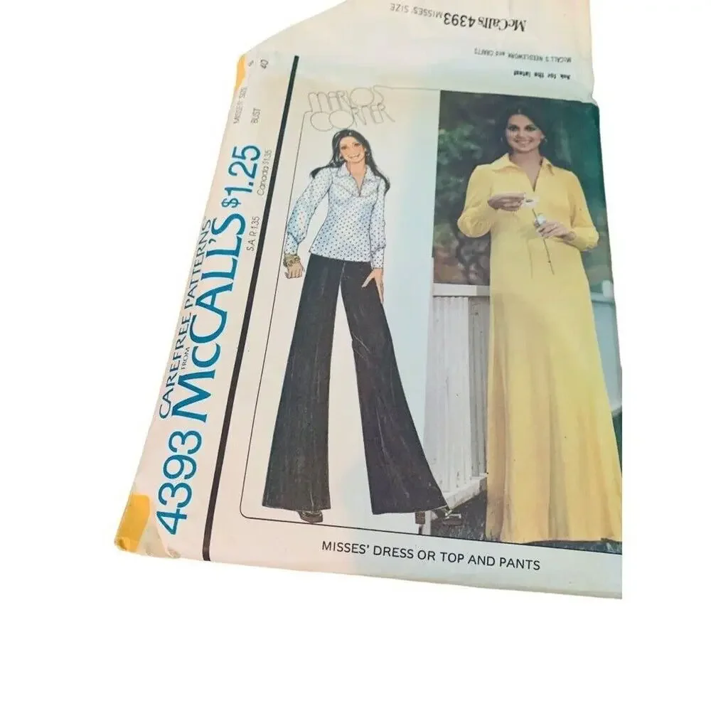 Size 18 McCall's 4393 Uncut Vintage 1970s Marlos Corner Misses Dress or Tops an
